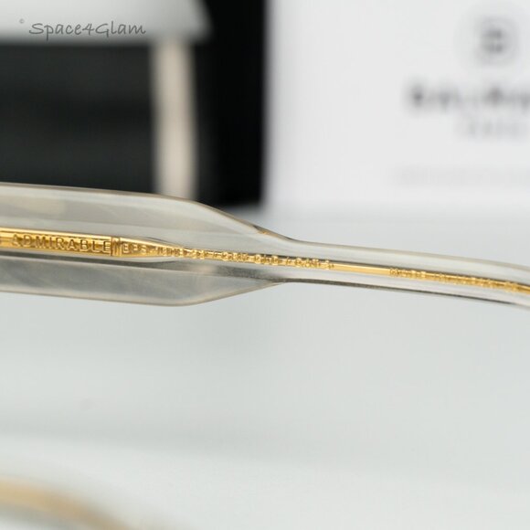 Balmain Women Sunglasses Grey Crystal Gold Rectangle ADMIRABLE BPS-130B-52 NEW - Picture 8 of 10